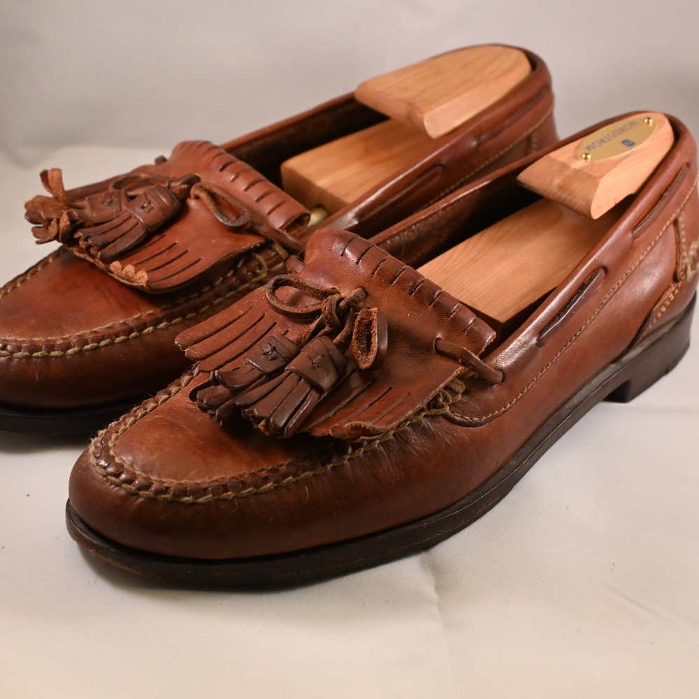 Cole Haan Brown Leather Kiltie Tassel Loafers